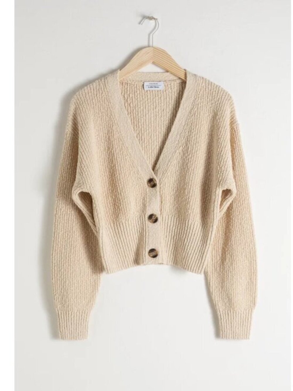 & Other Stories Cropped Textured Cotton Cardigan XS $119